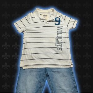White Urban Pipelline polo with black stripes